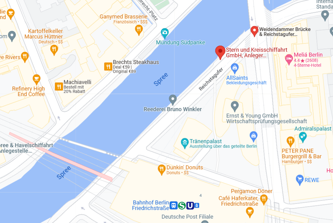 Stern + Kreis Schiffahrt
Friedrichstrasse/Reichstagufer